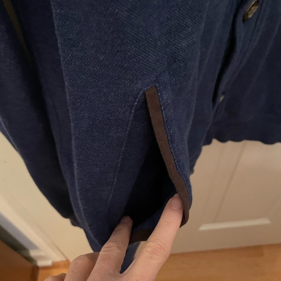 Brooks Brothers Shawl Collar Button Front Cardigan Cotton XL Blue - Picture 3 of 6